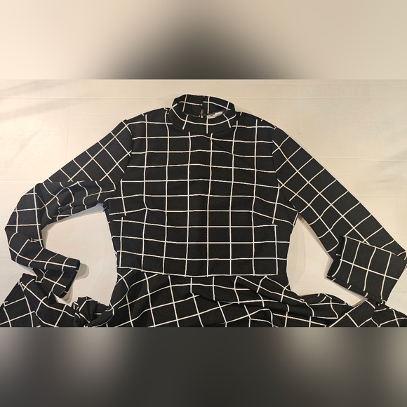 [Floerns] Women's Fit and Flare Plaid High Neck Long Sleeve Midi 《XXL》 - Picture 8 of 16